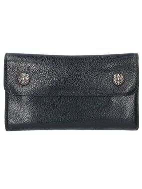 Chrome Hearts Wave Cross Ball Button Leather Wallet